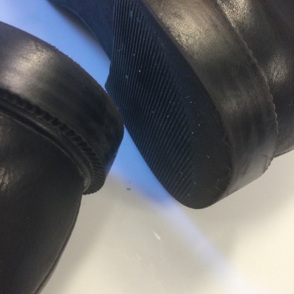 H&M BLACK LOAFERS WITH GOLD BUCKLE - Picture 3 of 4